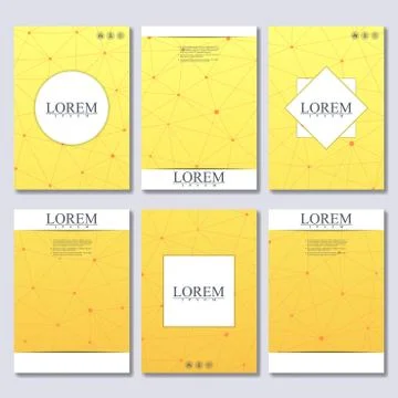 Vector brochure template, flyer, cover magazine in A4 size. Structure molecule Stock Illustration
