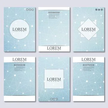 Vector brochure template, flyer, cover magazine in A4 size. Structure molecule Stock Illustration