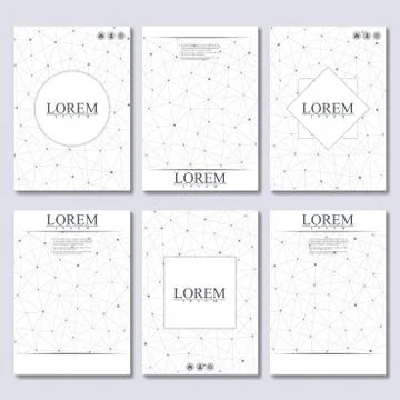 Vector brochure template, flyer, cover magazine in A4 size. Structure molecule Stock Illustration