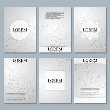 Vector brochure template, flyer, cover magazine in A4 size. Structure molecule Stock Illustration