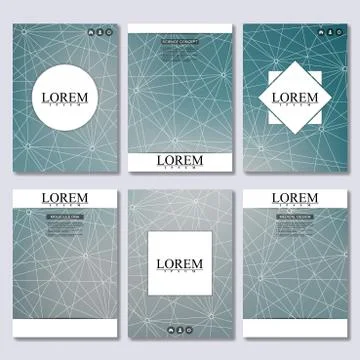 Vector brochure template, flyer, cover magazine in A4 size. Structure molecule Stock Illustration