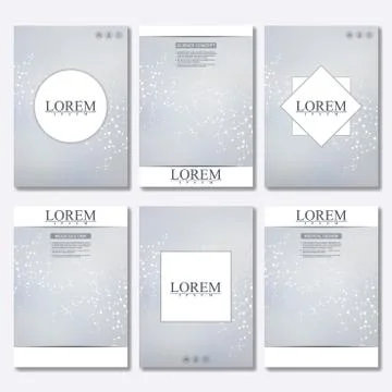 Vector brochure template, flyer, cover magazine in A4 size. Structure molecule Stock Illustration