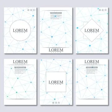 Vector brochure template, flyer, cover magazine in A4 size. Structure molecule Stock Illustration