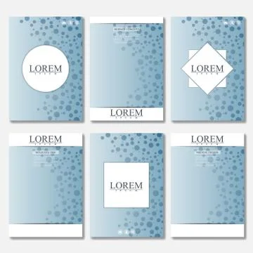 Vector brochure template, flyer, cover magazine in A4 size. Structure molecule 스톡 일러스트