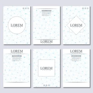 Vector brochure template, flyer, cover magazine in A4 size. Structure molecule Stock Illustration