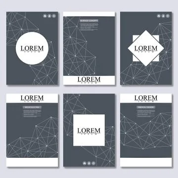 Vector brochure template, flyer, cover magazine in A4 size. Structure molecule Stock Illustration