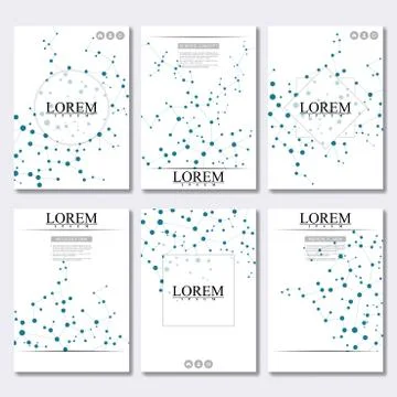 Vector brochure template, flyer, cover magazine in A4 size. Structure molecule Stock Illustration