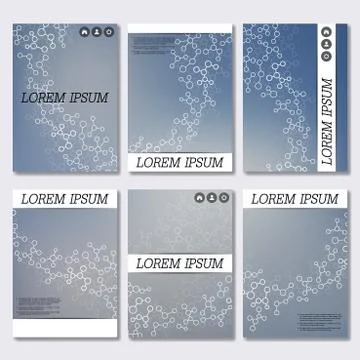 Vector brochure template, flyer, cover magazine in A4 size. Structure molecule Stock Illustration