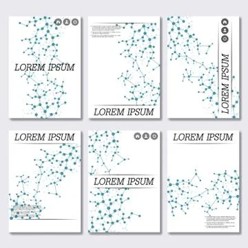 Vector brochure template, flyer, cover magazine in A4 size. Structure molecule Stock Illustration