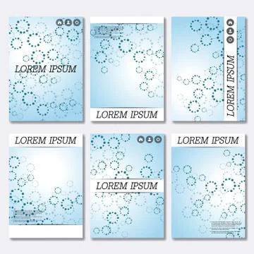 Vector brochure template, flyer, cover magazine in A4 size. Structure molecule Stock Illustration
