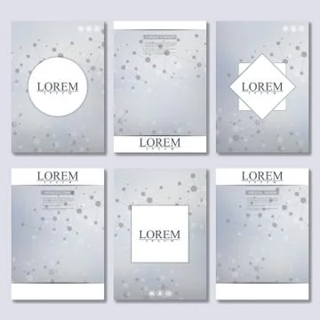 Vector brochure template, flyer, cover magazine in A4 size. Structure molecule Stock Illustration