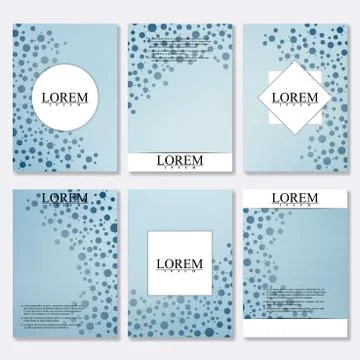 Vector brochure template, flyer, cover magazine in A4 size. Structure molecule Stock Illustration