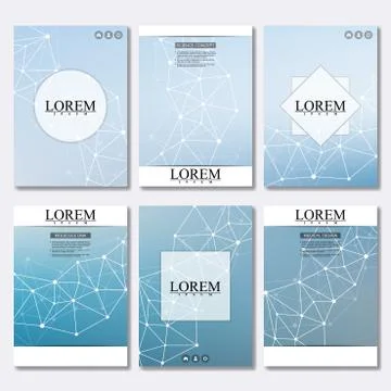 Vector brochure template, flyer, cover magazine in A4 size. Structure molecule Stock Illustration