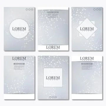 Vector brochure template, flyer, cover magazine in A4 size. Structure molecule Stock Illustration