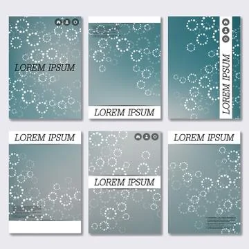 Vector brochure template, flyer, cover magazine in A4 size. Structure molecule Stock Illustration
