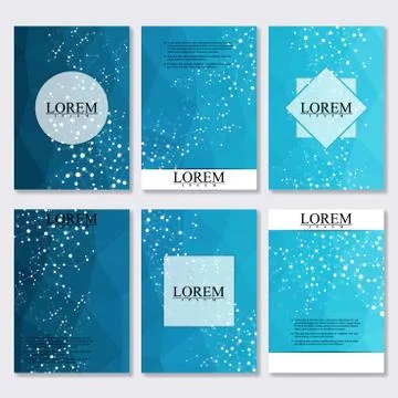 Vector brochure template, flyer, cover magazine in A4 size. Structure molecule Stock Illustration