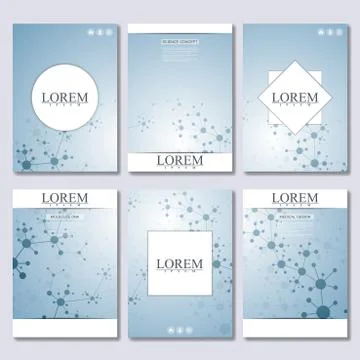 Vector brochure template, flyer, cover magazine in A4 size. Structure molecule Stock Illustration