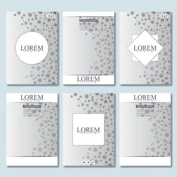 Vector brochure template, flyer, cover magazine in A4 size. Structure molecule Stock Illustration