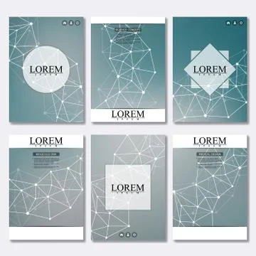 Vector brochure template, flyer, cover magazine in A4 size. Structure molecule Stock Illustration