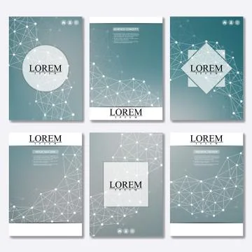 Vector brochure template, flyer, cover magazine in A4 size. Structure molecule Stock Illustration