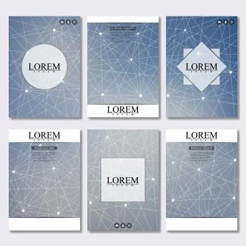 Vector brochure template, flyer, cover magazine in A4 size. Structure molecule Stock Illustration