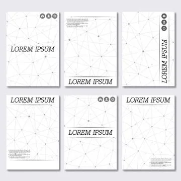 Vector brochure template, flyer, cover magazine in A4 size. Structure molecule 스톡 일러스트