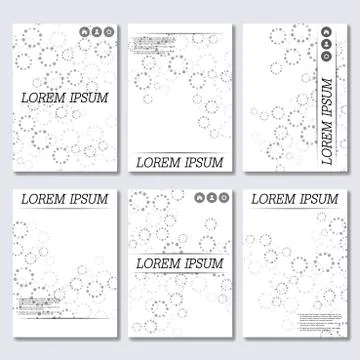 Vector brochure template, flyer, cover magazine in A4 size. Structure molecule Stock Illustration