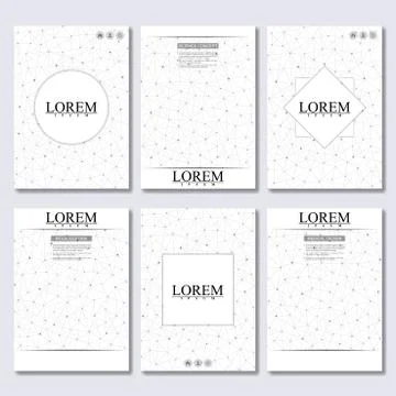 Vector brochure template, flyer, cover magazine in A4 size. Structure molecule Stock Illustration