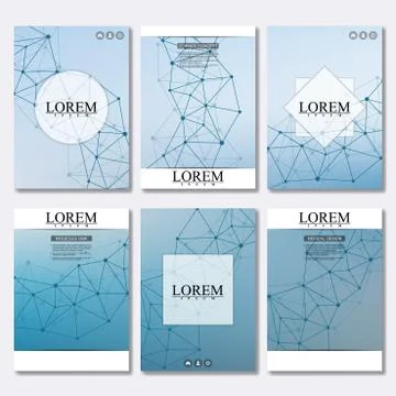 Vector brochure template, flyer, cover magazine in A4 size. Structure molecule Stock Illustration