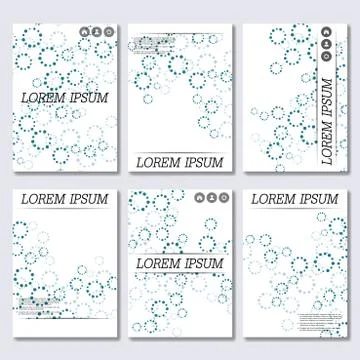 Vector brochure template, flyer, cover magazine in A4 size. Structure molecule Stock Illustration