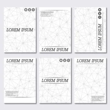Vector brochure template, flyer, cover magazine in A4 size. Structure molecule Stock Illustration