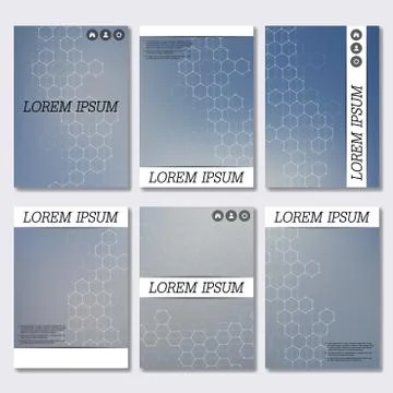 Vector brochure template, flyer, cover magazine in A4 size. Structure molecule Stock Illustration