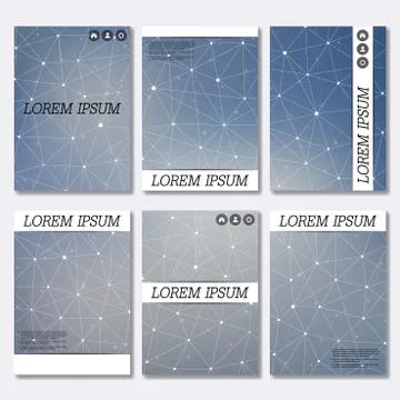 Vector brochure template, flyer, cover magazine in A4 size. Structure molecule Stock Illustration