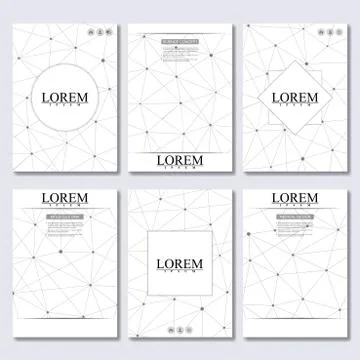 Vector brochure template, flyer, cover magazine in A4 size. Structure molecule Stock Illustration