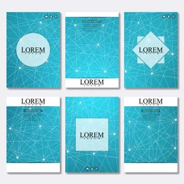 Vector brochure template, flyer, cover magazine in A4 size. Structure molecule Stock Illustration