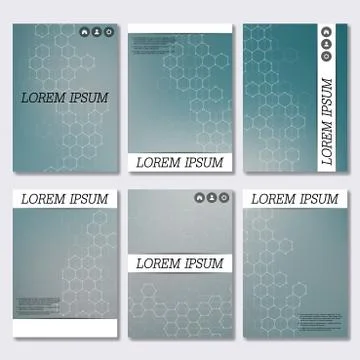 Vector brochure template, flyer, cover magazine in A4 size. Structure molecule Stock Illustration