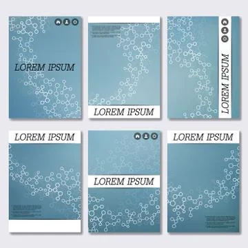 Vector brochure template, flyer, cover magazine in A4 size. Structure molecule Stock Illustration