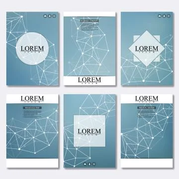 Vector brochure template, flyer, cover magazine in A4 size. Structure molecule Stock Illustration
