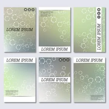 Vector brochure template, flyer, cover magazine in A4 size. Structure molecule Stock Illustration