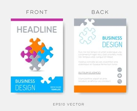 Vector brochure template puzzle pieces Stock-Illustration
