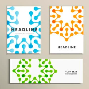 Vector brochures with abstract figures. Design pattern Stock Illustration