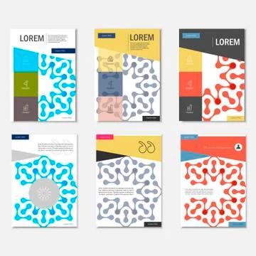 Vector brochures with abstract figures. Design pattern Stock Illustration