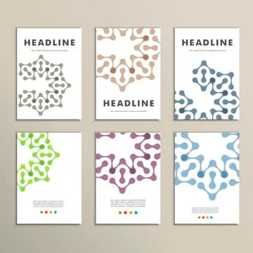 Vector brochures with abstract figures. Design pattern イラスト素材