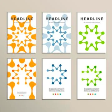 Vector brochures with abstract figures. Design pattern Illustrazione stock