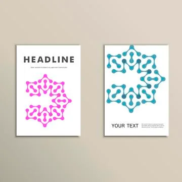 Vector brochures with abstract figures. Design pattern Stock Illustration