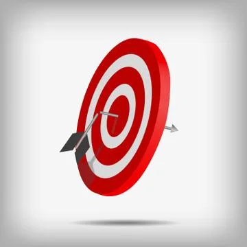 Vector : Broken arrow on archery target Stock Illustration