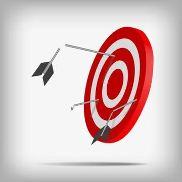 Vector : Broken arrow on archery target Stock Illustration