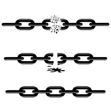 Vector Broken Chain icon, Weaknesses icon. Metal chain icon. Simple flat lo.. Stock Illustration