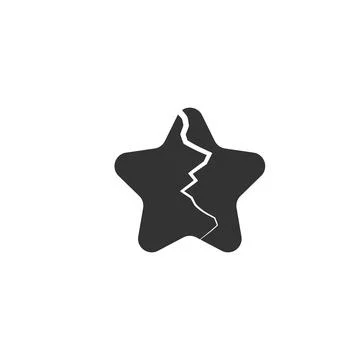 Vector broken cracked star. Stock vector illustration isolated Illustrazione stock
