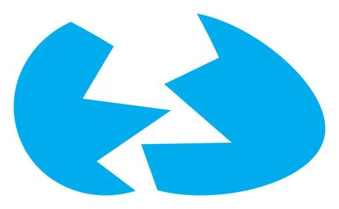 Vector Broken Egg Shell Flat Icon Image Illustrazione stock